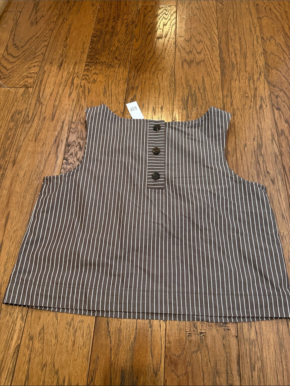 Gap Brown Stripe Poplin Two-Piece Crop Top & Full Skirt Set - Medium - Picture 6 of 14